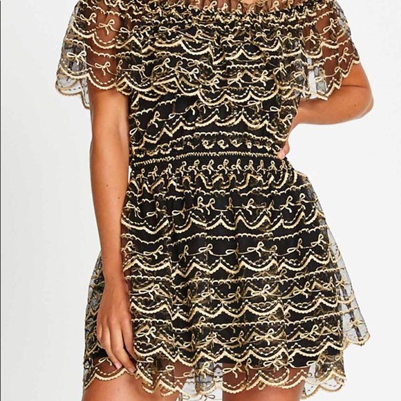 ALICE MCCALL SATELLITE black & gold lace dress - Picture 3 of 16